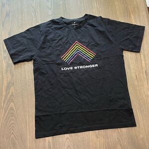 NWOT Tonal Rainbow Love Stronger Black T-Shirt Short Sleeve Size L